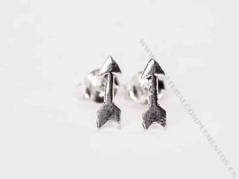 Pendientes flecha plata
