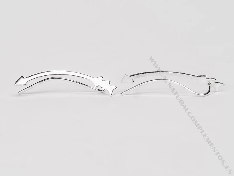 Pendientes trepadores de plata boho
