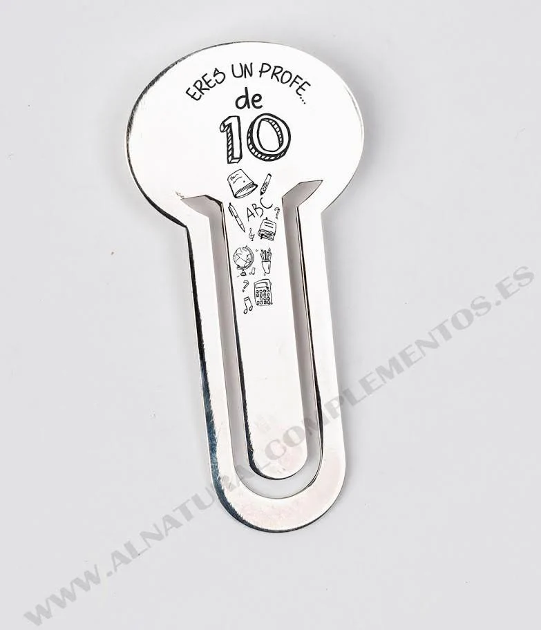 Marcapáginas personalizado en plata