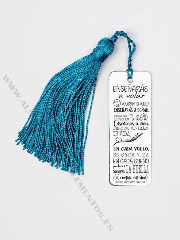 Marcapáginas de plata personalizado