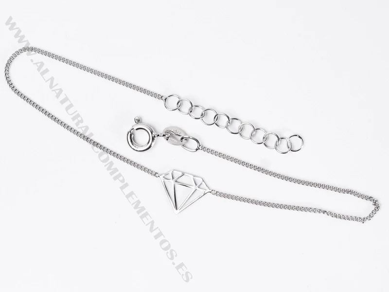 Pulsera Diamante Plata de Ley