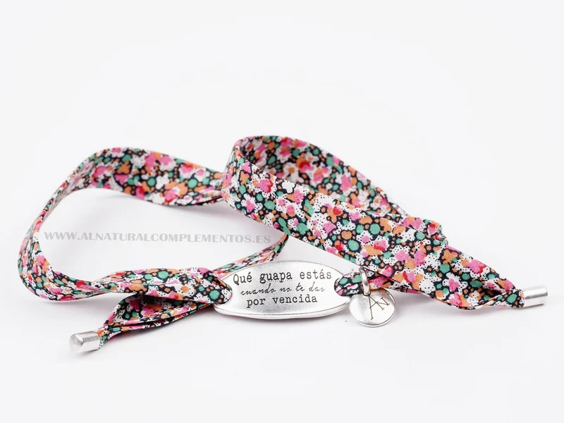 Pulsera tela con frase