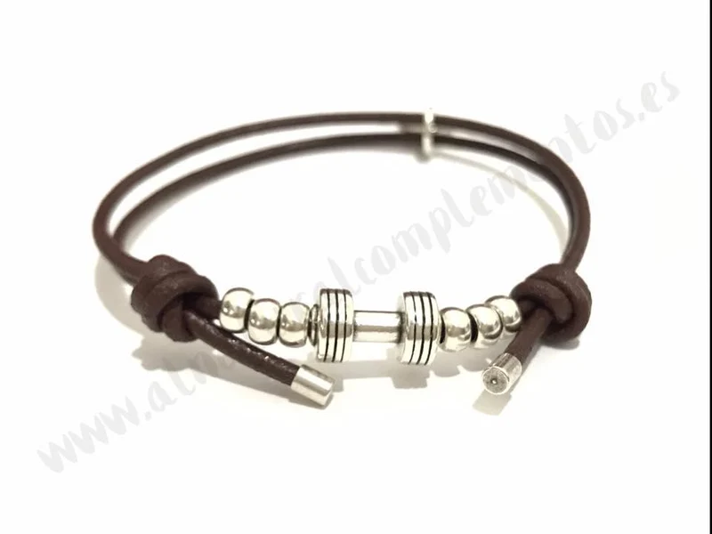 Pulsera Mancuerna Fitness Cuero