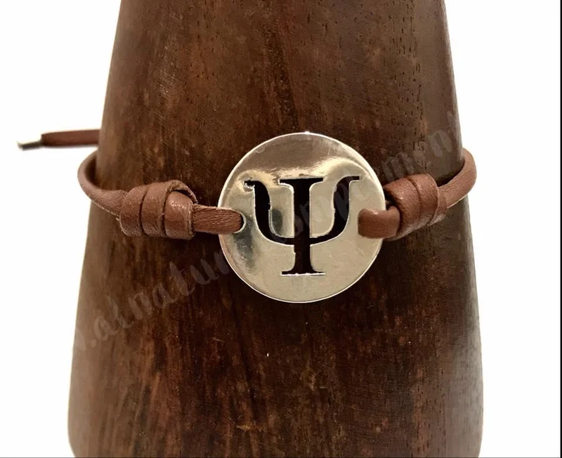Pulsera Psicóloga en plata y cuero