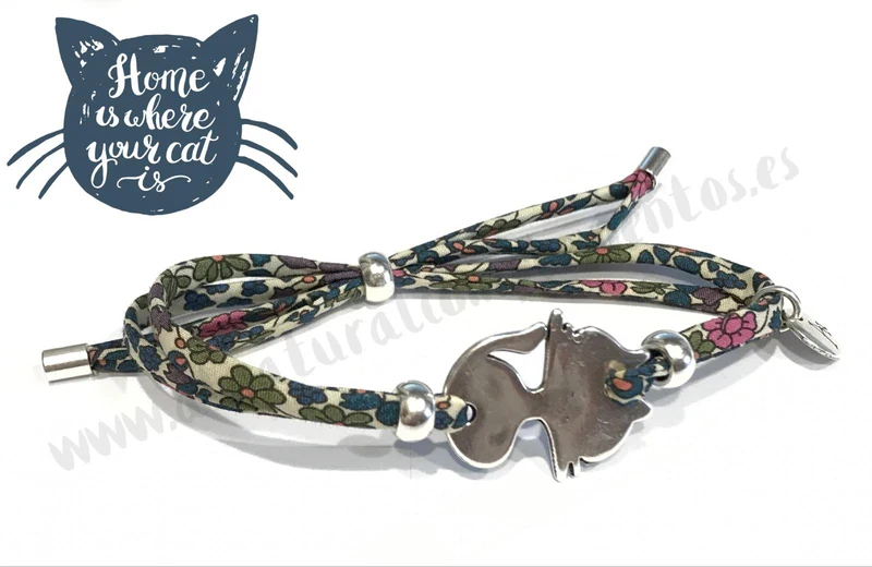 Pulsera Tela Gatito