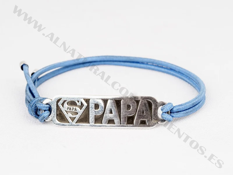 PULSERA SUPER PAPÁ DE PLATA, DIA DEL PADRE