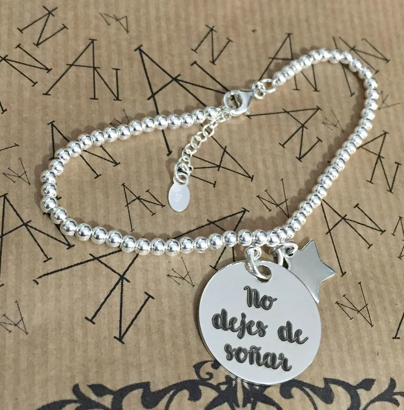 Pulsera #NODEJESDESOÑAR Plata de ley