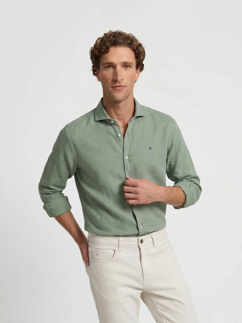 Camisa sport lino green