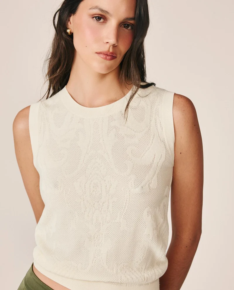 TOP PUNTO JACQUARD ARABESCOS