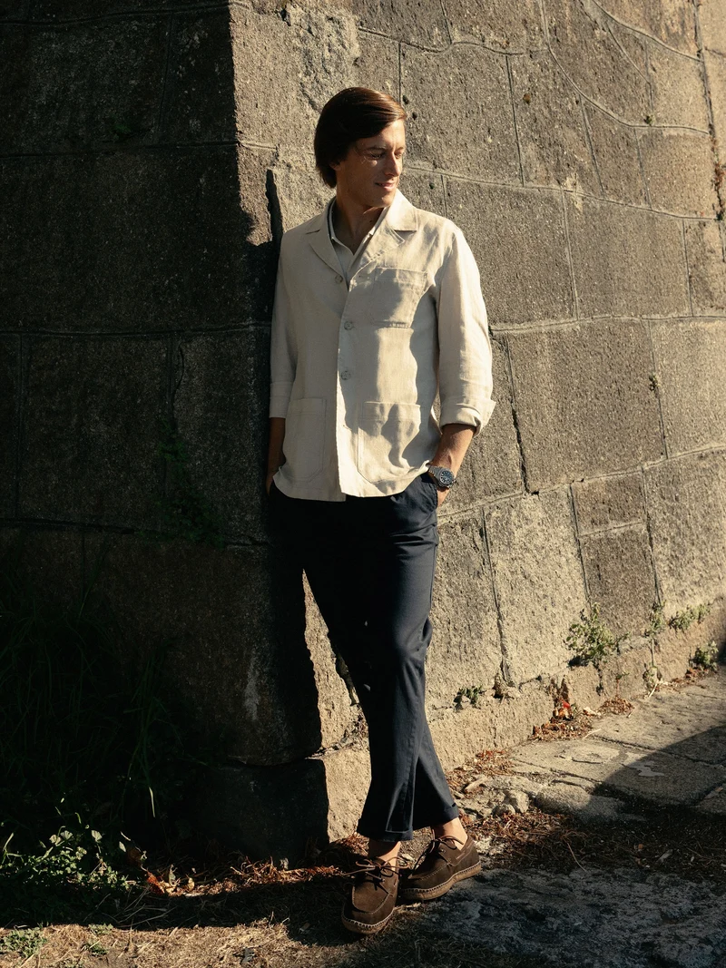 Pantalon sport chino pinzas azul navy
