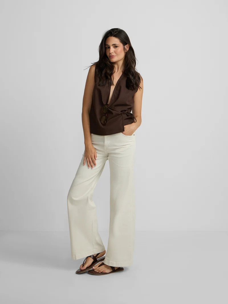 Pantalón denim crudo