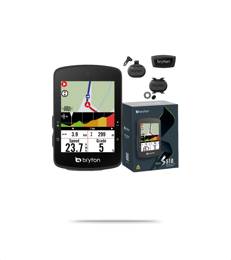 Rider S510 GPS Cycling Computer + Sensor Bundle