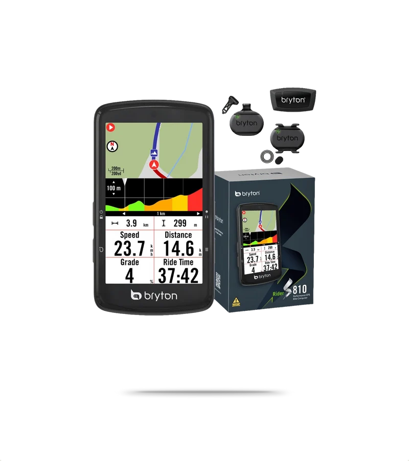 Rider S810 GPS Cycling Computer + Sensor Bundle