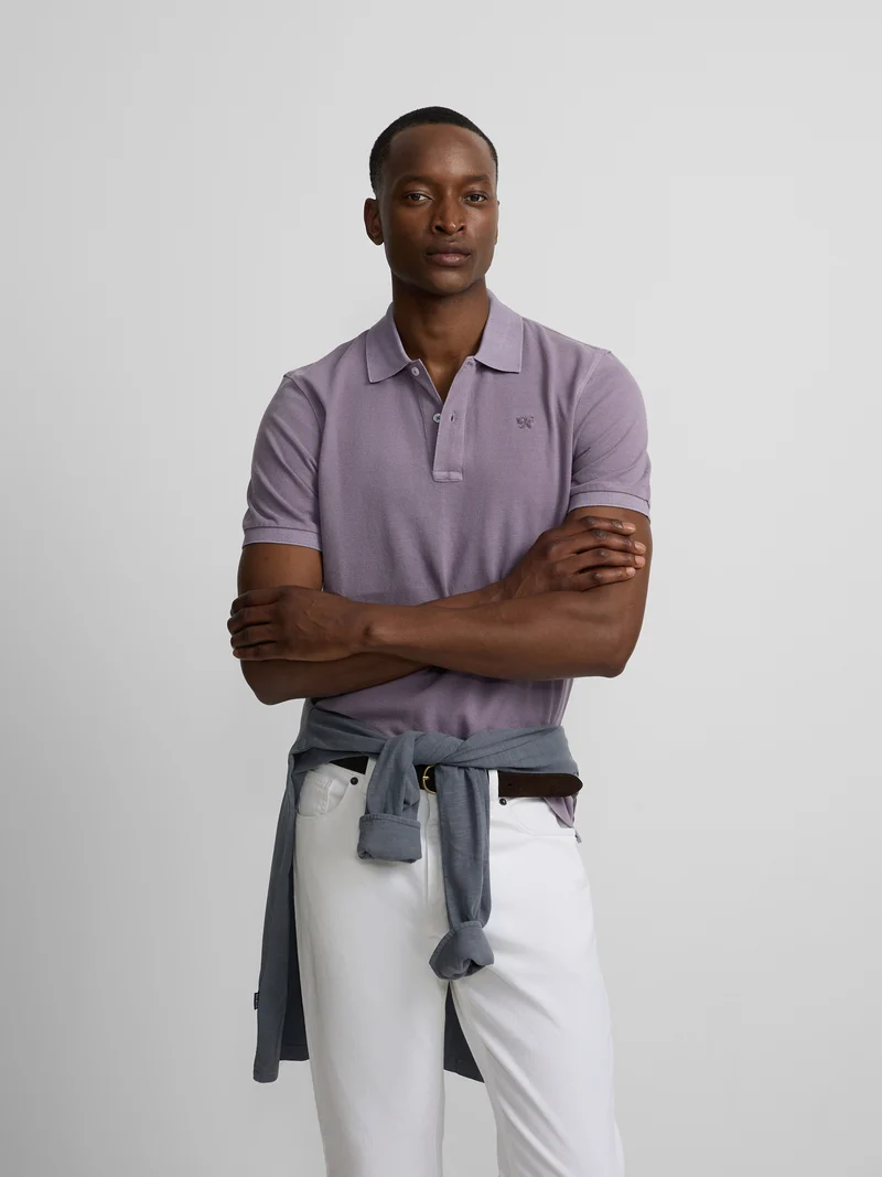 Polo clasico garment dye malva