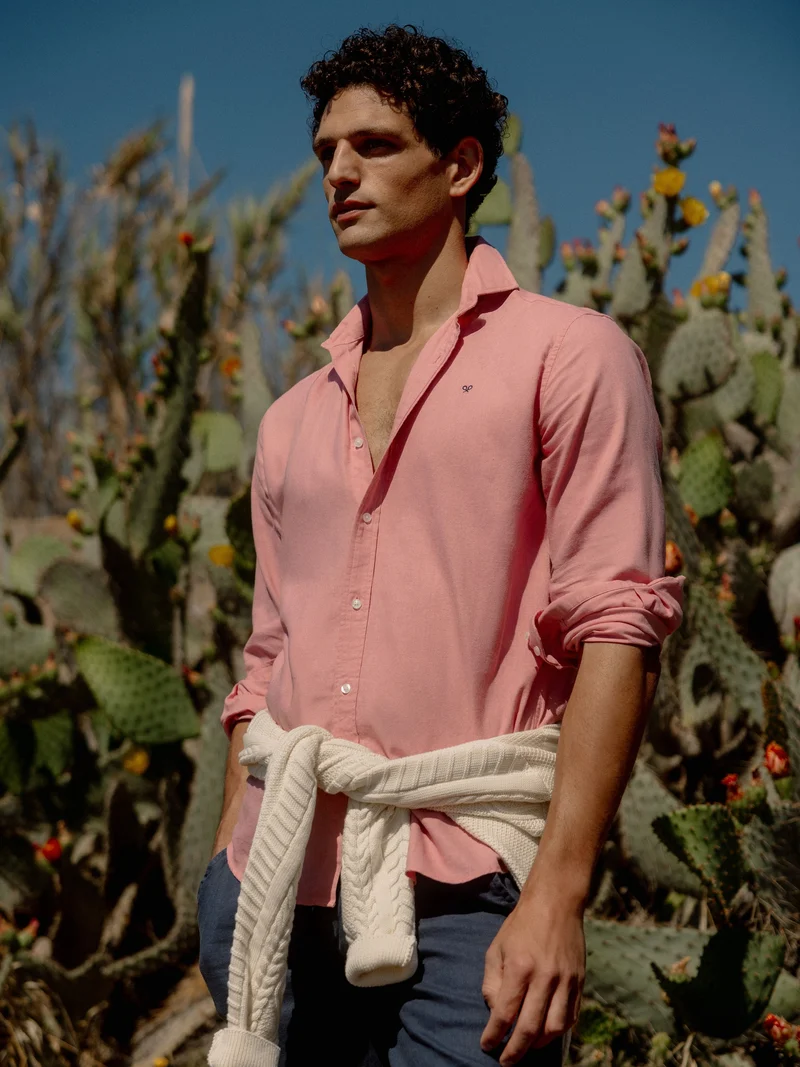 Camisa sport summer lino rosa