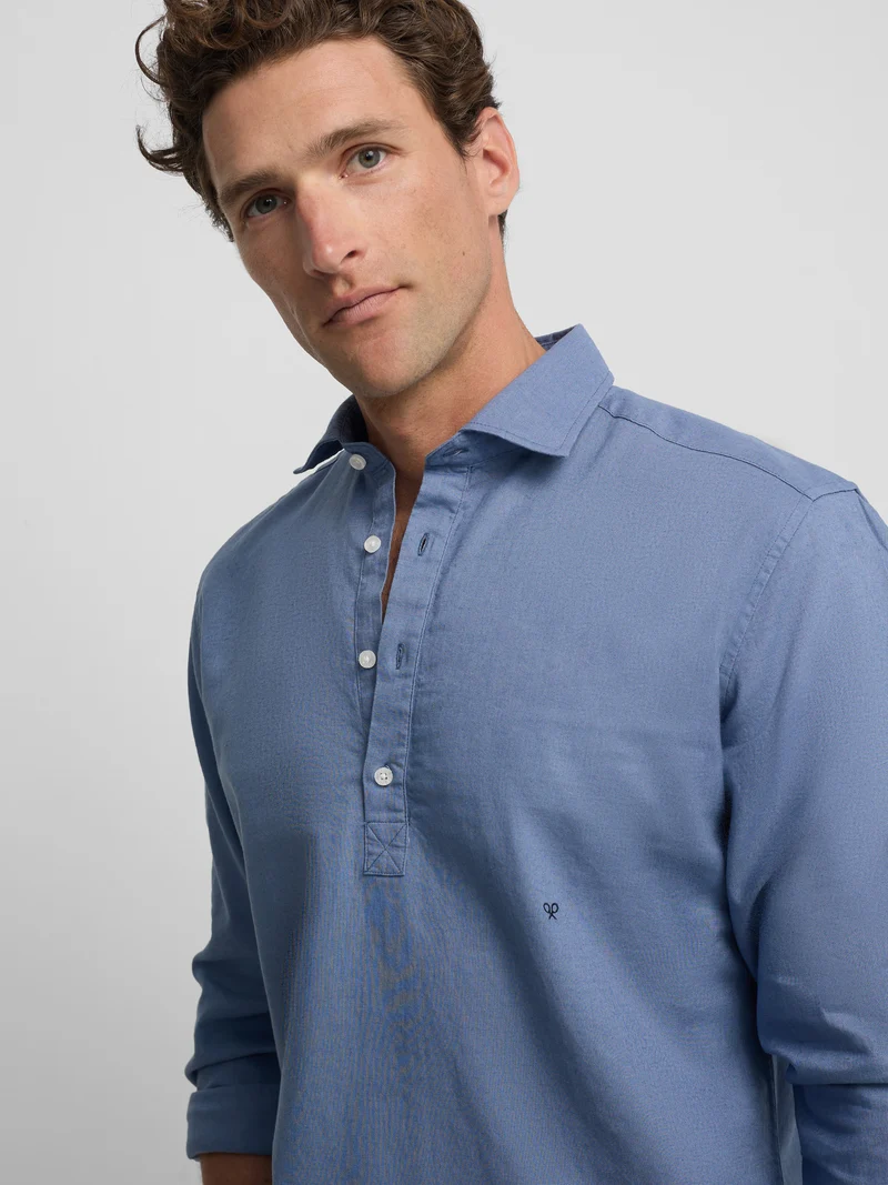 Polera sport lino azul