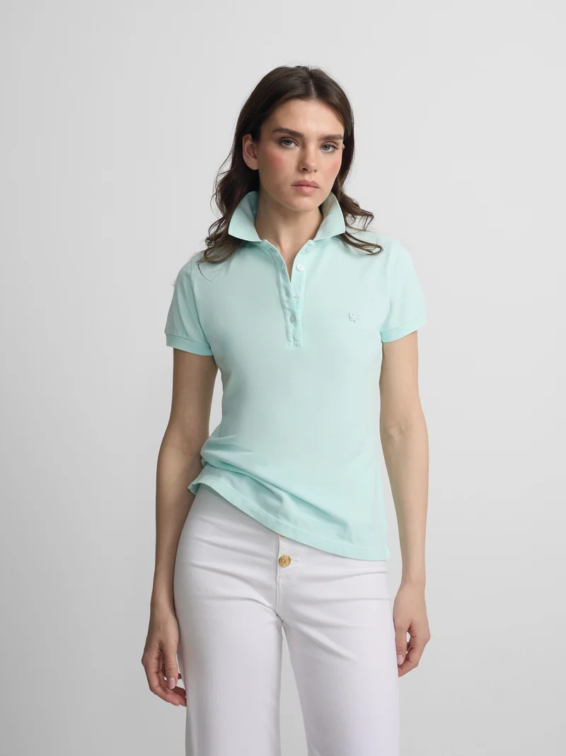 Polo woman clasico verde agua