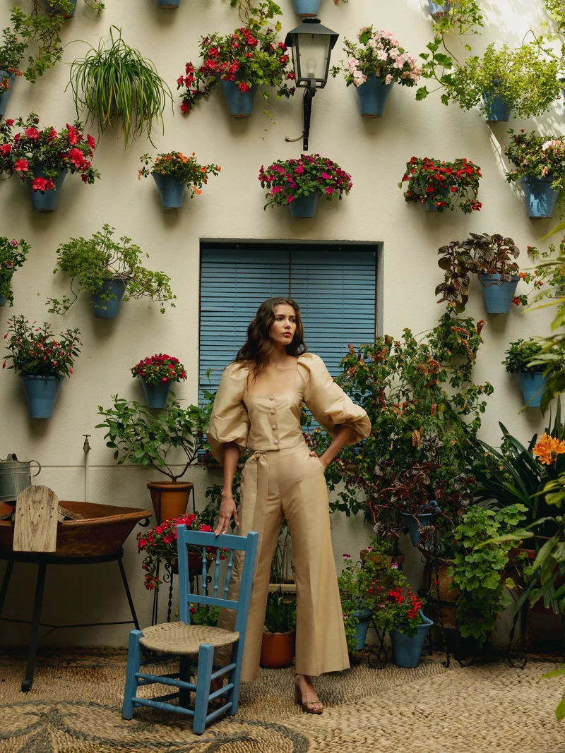 Pantalon event collection tafeta beige
