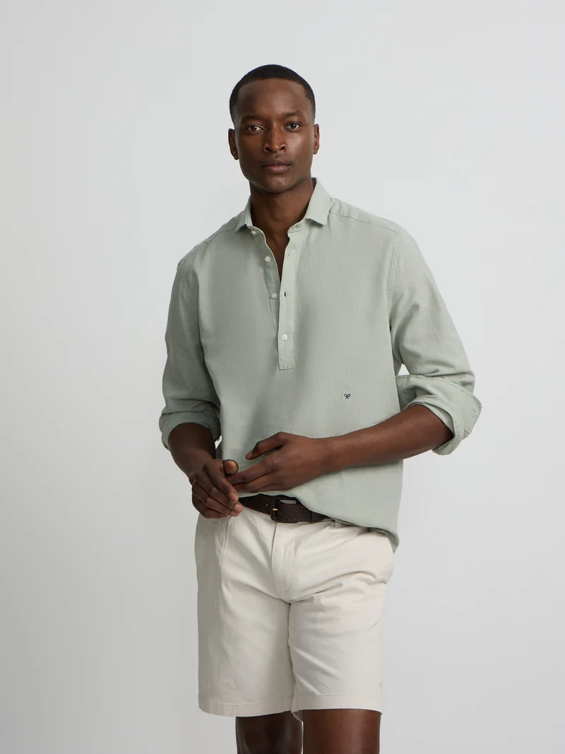Polera sport lino verde medio
