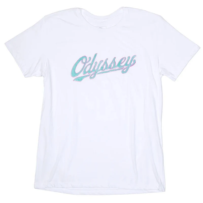 Odyssey Sketch Slugger T-Shirt - White with Teal/Pink