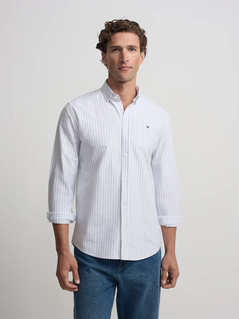 Camisa sport oxford raya media verde claro