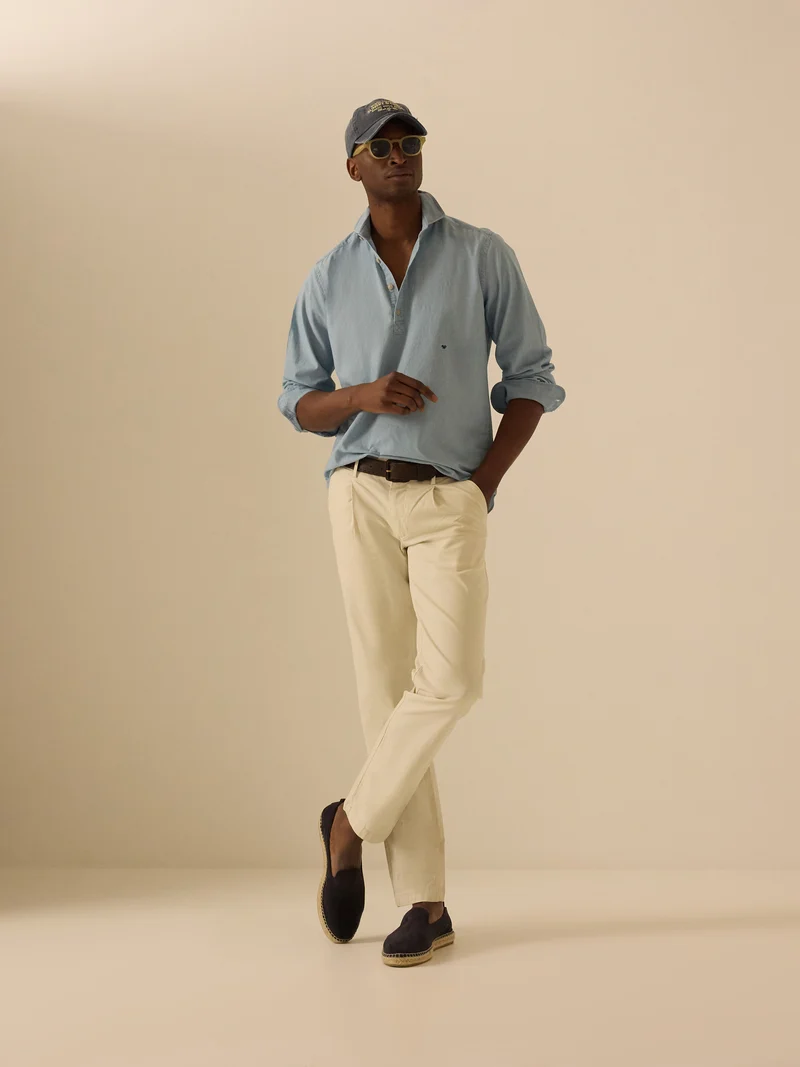 Polera sport denim azul claro