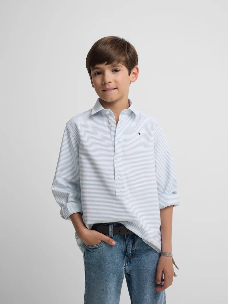 Polera sport kids rayas horizontal verde