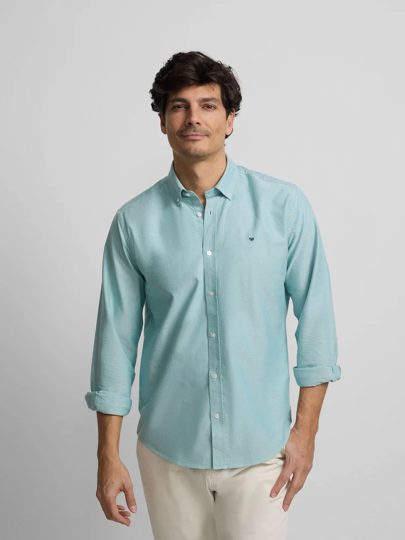 Camisa sport oxford verde medio