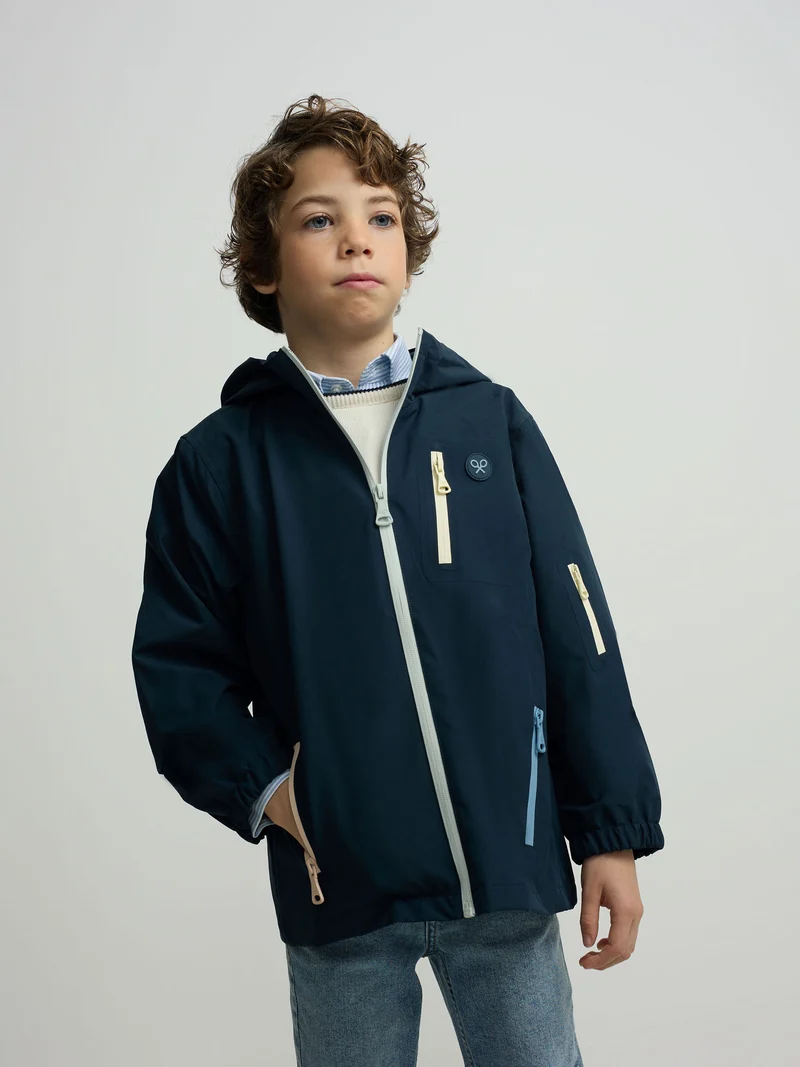 Cortavientos kids cremallera multicolor azul marino