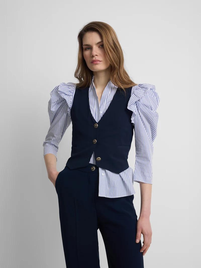 Chaleco woman clasico azul marino