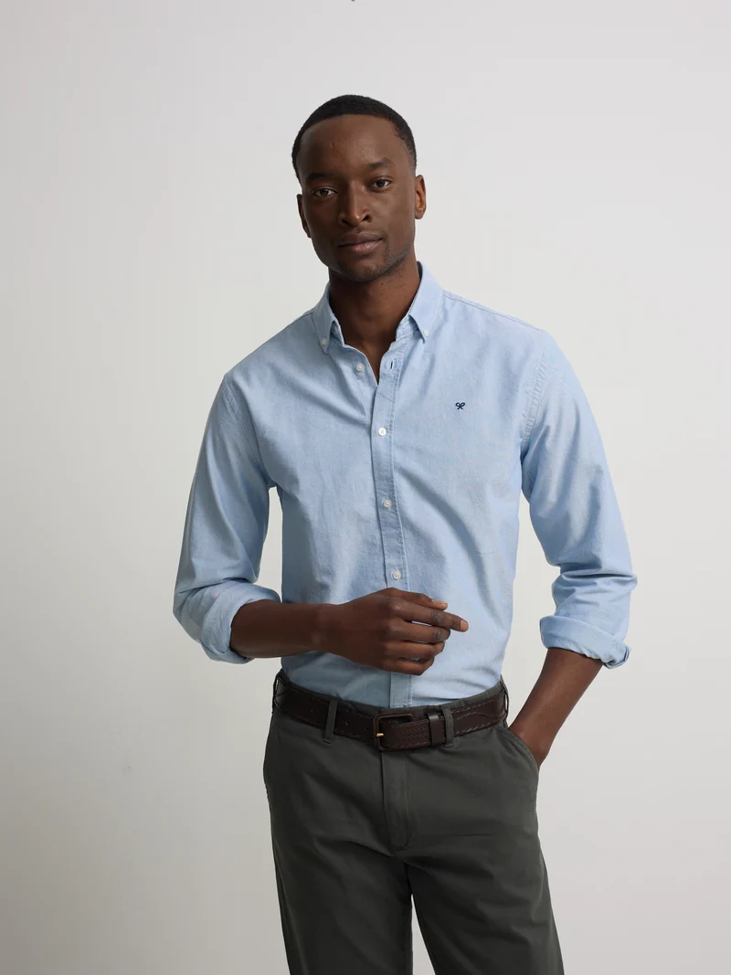 Camisa sport oxford raqueta azul medio