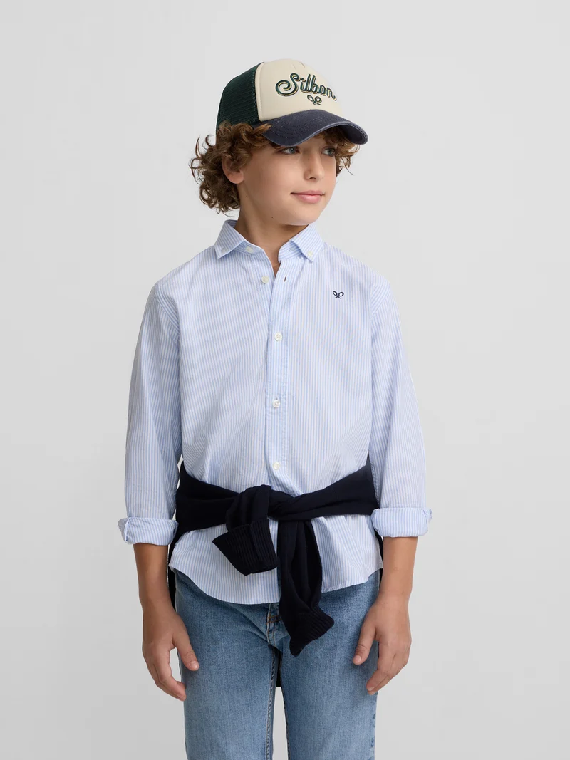 Camisa sport kids oxford raya celeste