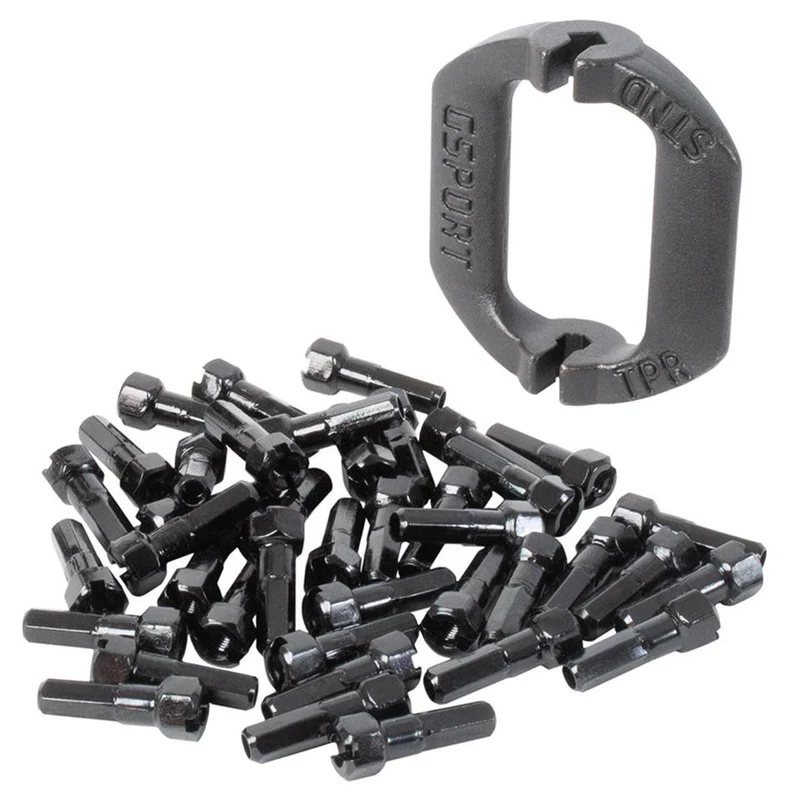 G-Sport Taper Hex Spoke Nipples & 2 In 1 Spoke Wrench - Black