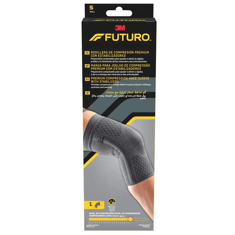 Futuro™ Rodillera De Compresión Prémium Con Estabilizadores S (30.4 - 36.8 Cm), 1 unidad
