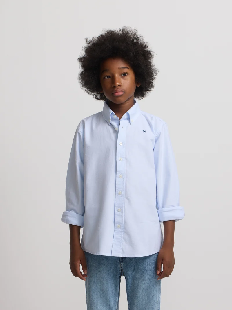 Camisa sport kids clasica oxford celeste