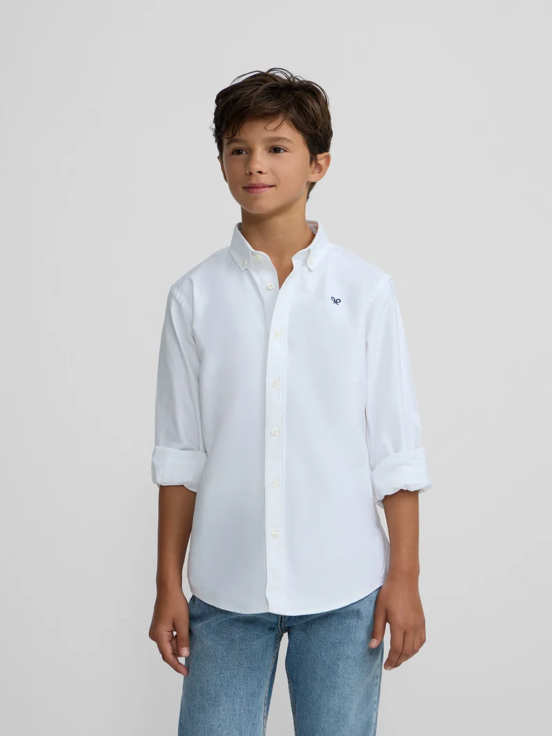 Camisa sport kids clasica oxford blanca