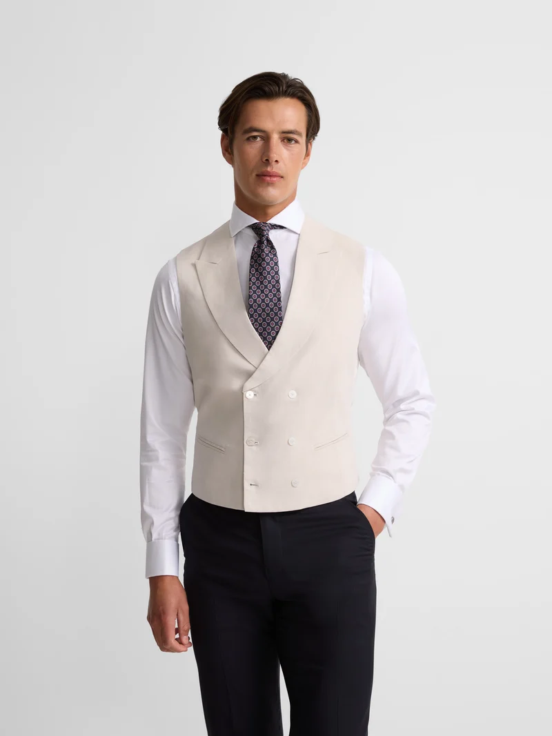 Chaleco chaque clasico gris perla