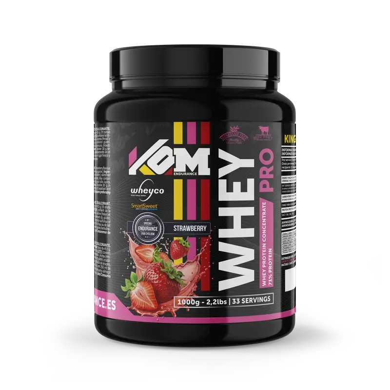 Kom Endurance Proteinas Nutricion Deportiva , bote de proteína whey 1kg sabor fresa